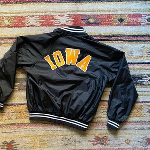 Vintage University of Iowa Hawkeye Varsity Satin Bomber Jacket